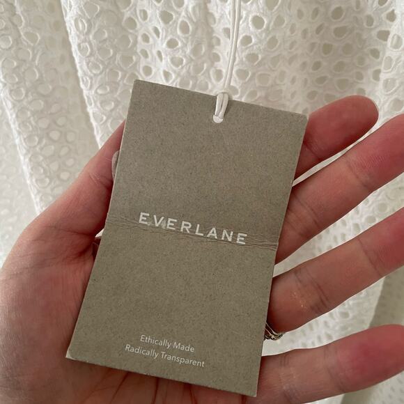 NWT New Everlane The Eyelet Smock Dress in White Size XL - Picture 6 of 10